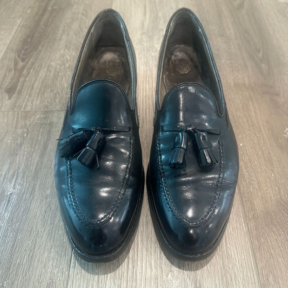 Alden 660 Black Leather Tassel Loafers Aberdeen Goodyear Welted Slip On Size 12